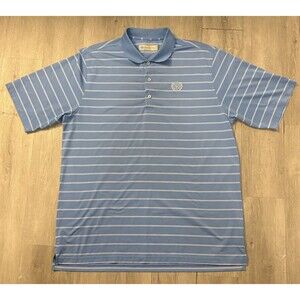 Donald Ross Polo Shirt Mens XL Performance Golf Medinah Country Club Blue Stripe
